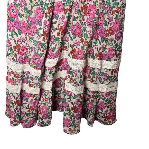 Abercrombie Floral Lace Mini Slip Dress Boho Cottagecore Crossback Lined Sz S - Picture 10 of 13